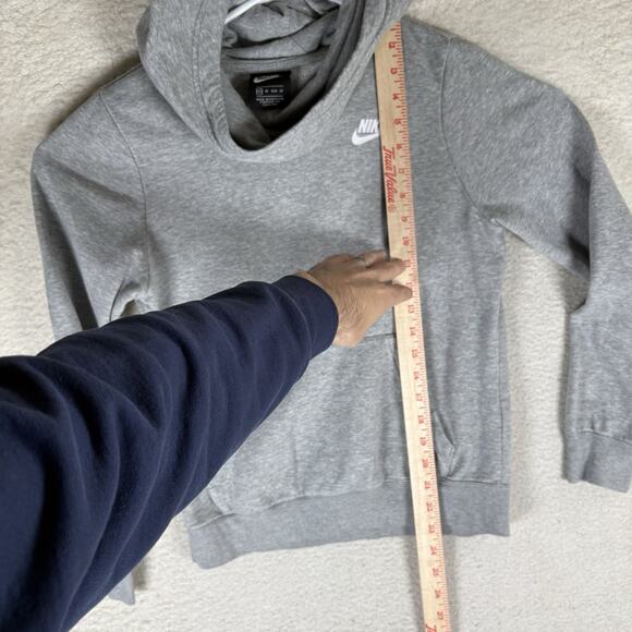 Nike Hoodie Sweatshirt Womens Large Gray Varsity Fleece Funnel Neck BV4526 - Picture 8 of 13
